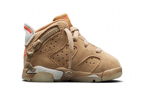 Nike Travis Scott Air Jordan 6 Retro Td Kengät Lapsille Khaki