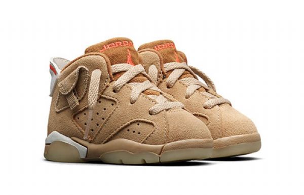 Nike Travis Scott Air Jordan 6 Retro Td Kengät Lapsille Khaki
