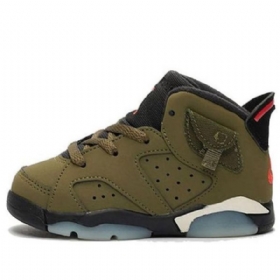 Nike Travis Scott Air Jordan 6 Retro Td Kengät Lapsille Oliivinvihreä