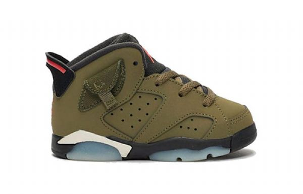 Nike Travis Scott Air Jordan 6 Retro Td Kengät Lapsille Oliivinvihreä