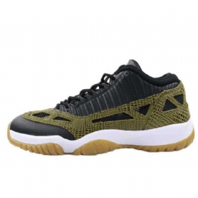 Nike Air Jordan 11 Eli Matalat Topit Croc-kengät Miehille Oliivinvihreä Musta
