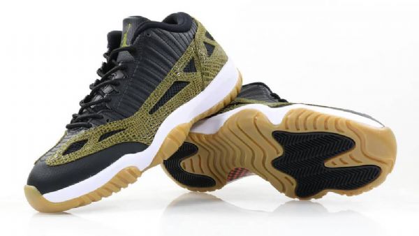 Nike Air Jordan 11 Eli Matalat Topit Croc-kengät Miehille Oliivinvihreä Musta