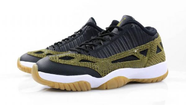 Nike Air Jordan 11 Eli Matalat Topit Croc-kengät Miehille Oliivinvihreä Musta