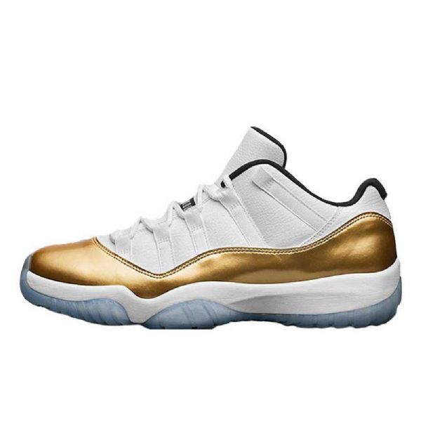 Nike Air Jordan 11 Matalat Kengät Miehille Valkoinen Kulta
