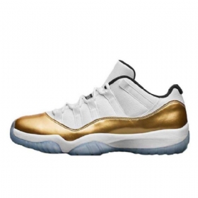 Nike Air Jordan 11 Matalat Kengät Miehille Valkoinen Kulta