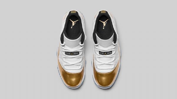 Nike Air Jordan 11 Matalat Kengät Miehille Valkoinen Kulta