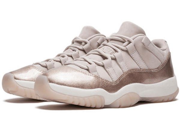 Nike Air Jordan 11 Matalat Topit Retro Koripallokengät Naisille Vaaleanpunainen Kulta