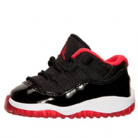 Nike Air Jordan 11 Retro Low Tops Bt Koripallokengät Lapsille Musta Punainen