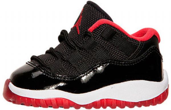 Nike Air Jordan 11 Retro Low Tops Bt Koripallokengät Lapsille Musta Punainen