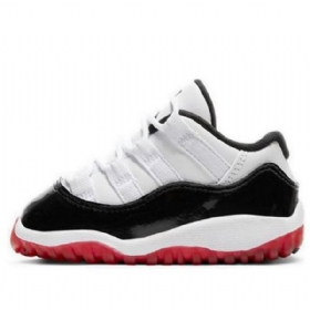 Nike Air Jordan 11 Retro Low Tops Td-kengät Lapsille Musta Valkoinen Punainen