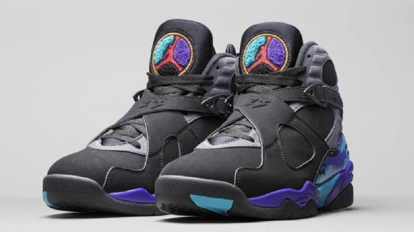 Nike Air Jordan 8 Aqua Kengät Miehille Musta Violetti