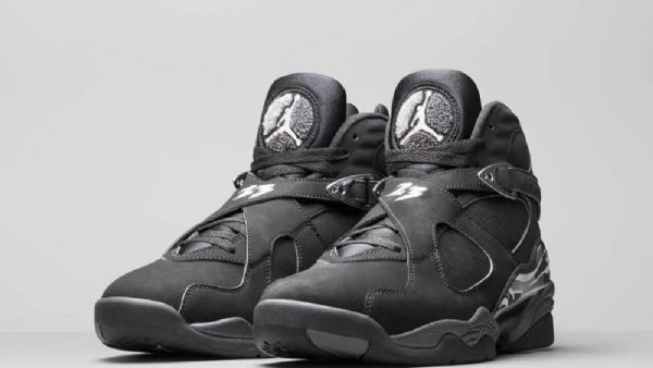 Nike Air Jordan 8 Kromikengät Miehille Musta