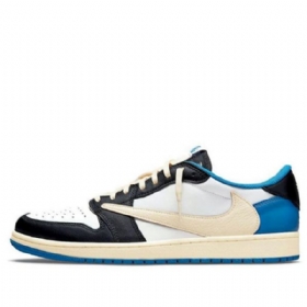 Nike Fragment Design Travis Scott Air Jordan 1 Retro Koripallokengät Miehille Sininen Khaki Valkoinen