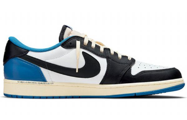 Nike Fragment Design Travis Scott Air Jordan 1 Retro Koripallokengät Miehille Sininen Khaki Valkoinen