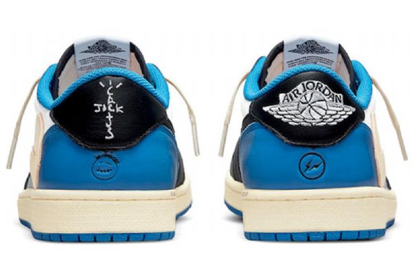 Nike Fragment Design Travis Scott Air Jordan 1 Retro Koripallokengät Miehille Sininen Khaki Valkoinen