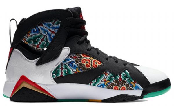 Nike Air Jordan 7 Retro Koripallokengät Miehille Musta Valkoinen Punainen