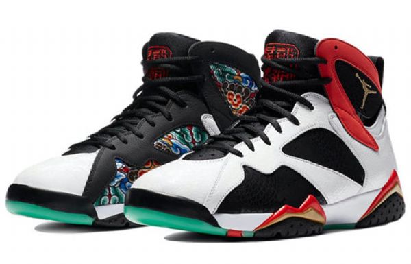 Nike Air Jordan 7 Retro Koripallokengät Miehille Musta Valkoinen Punainen