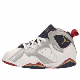 Nike Air Jordan 7 Retro Td Koripallokengät Lapsille Laivastonvalkoinen