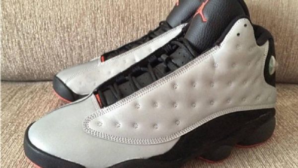 Nike Air Jordan 13 Retro Premium Heijastavat Kengät Miehille Hopeamusta