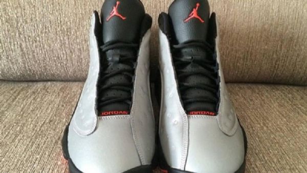 Nike Air Jordan 13 Retro Premium Heijastavat Kengät Miehille Hopeamusta