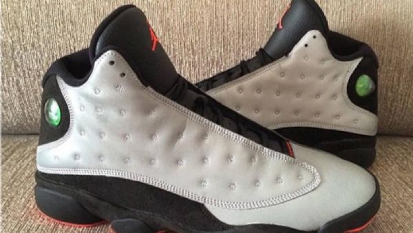 Nike Air Jordan 13 Retro Premium Heijastavat Kengät Miehille Hopeamusta