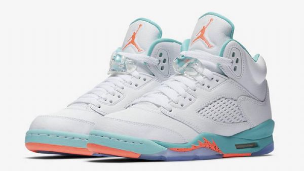 Nike Air Jordan 5 Gg Aqua Kengät Miehille Valkoinen
