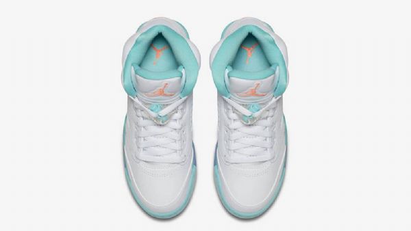 Nike Air Jordan 5 Gg Aqua Kengät Miehille Valkoinen