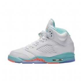 Nike Air Jordan 5 Gg Aqua-kengät Naisille Valkoinen