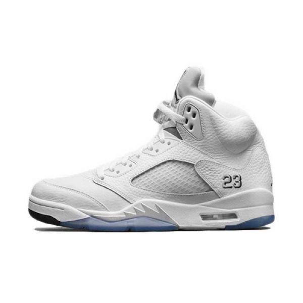 Nike Air Jordan 5 Kengät Miehille Valkoinen Hopea