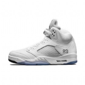 Nike Air Jordan 5 Kengät Miehille Valkoinen Hopea