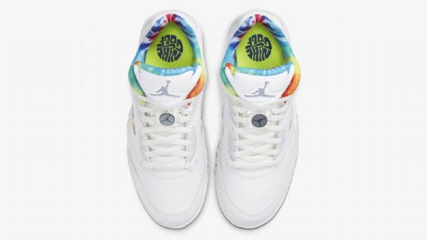 Nike Air Jordan 5 Low Tops Golf Tie Dye Kengät Naisille Valkoinen