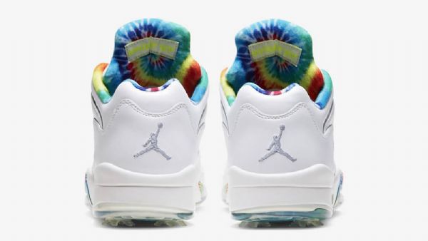 Nike Air Jordan 5 Low Tops Golf Tie Dye Kengät Naisille Valkoinen