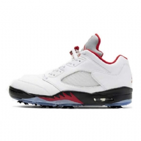 Nike Air Jordan 5 Matalat Kengät Miehille Valkoinen Punainen