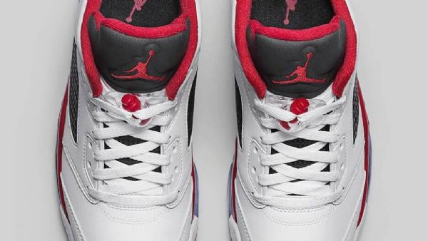 Nike Air Jordan 5 Matalat Topit Neljä Miesten Kenkiä Valkoinen Punainen