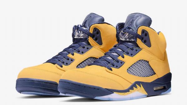 Nike Air Jordan 5 Michigan Kengät Miehille Keltainen Purppura