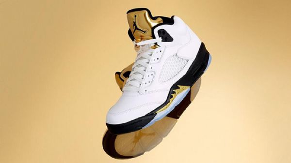 Nike Air Jordan 5 Olympiakengät Miehille Valkoiset