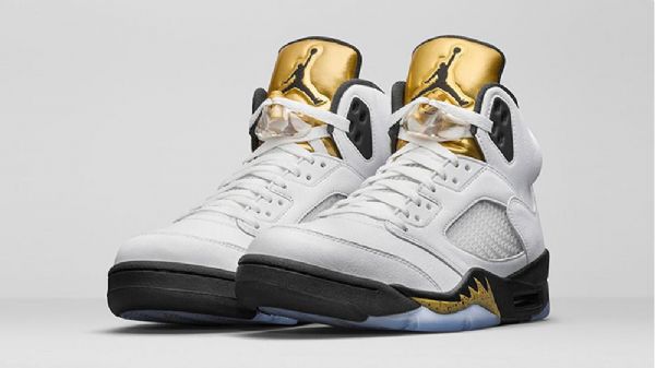 Nike Air Jordan 5 Olympiakengät Miehille Valkoiset