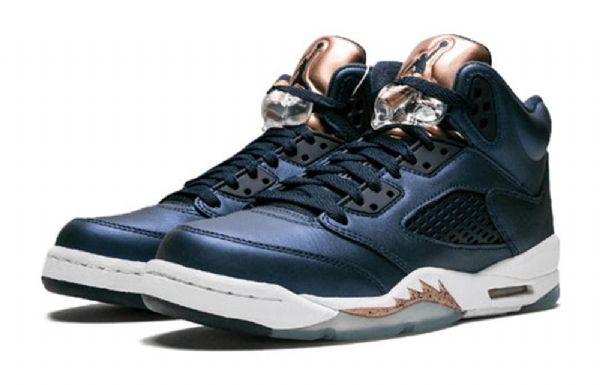Nike Air Jordan 5 Retro Gs Koripallokengät Miehille Laivastonsininen