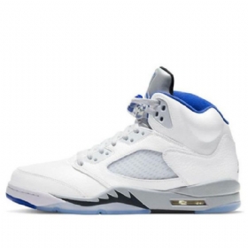 Nike Air Jordan 5 Retro Koripallokengät Miehille Valkoinen Sininen