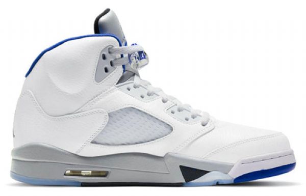 Nike Air Jordan 5 Retro Koripallokengät Miehille Valkoinen Sininen