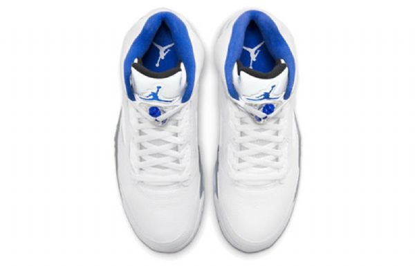 Nike Air Jordan 5 Retro Koripallokengät Miehille Valkoinen Sininen