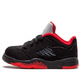 Nike Air Jordan 5 Retro Low Tops Td-kengät Lapsille Musta Punainen