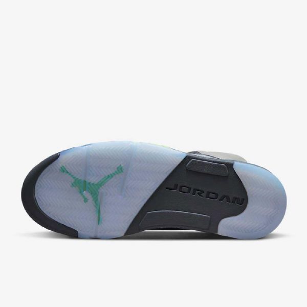 Nike Air Jordan 5 Retro Vihreä Bean Kengät Miehille Hopeanharmaa
