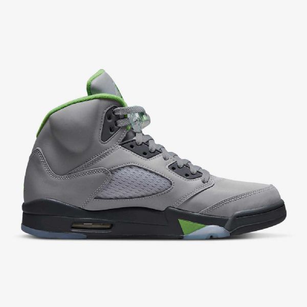 Nike Air Jordan 5 Retro Vihreä Bean Kengät Miehille Hopeanharmaa