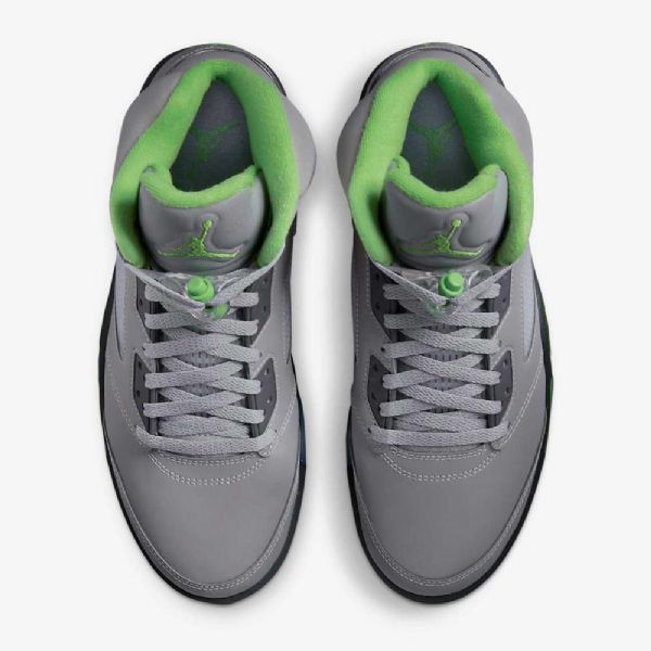 Nike Air Jordan 5 Retro Vihreä Bean Kengät Miehille Hopeanharmaa