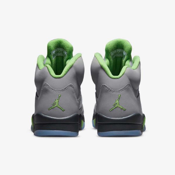 Nike Air Jordan 5 Retro Vihreä Bean Kengät Miehille Hopeanharmaa