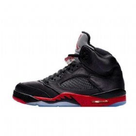 Nike Air Jordan 5 Retrokengät Miehille Musta Punainen