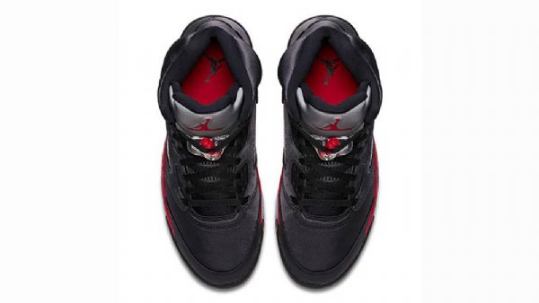 Nike Air Jordan 5 Retrokengät Miehille Musta Punainen