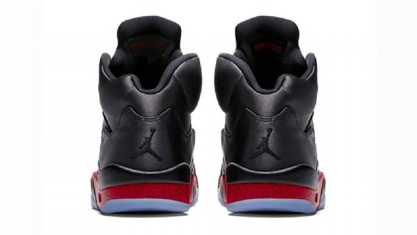 Nike Air Jordan 5 Retrokengät Miehille Musta Punainen