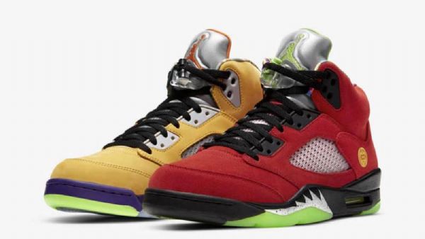 Nike Air Jordan 5 What The Kengät Naisille Punainen Keltainen